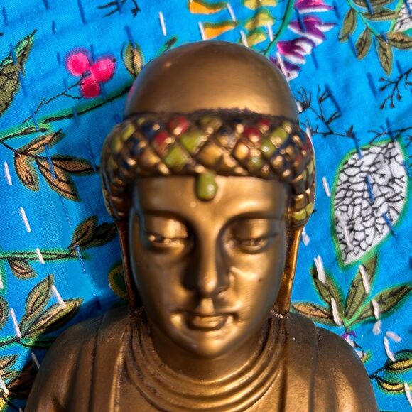 Buddha Bronze Coated Metal Sitting Meditating Statue (C) - Picture 7 of 7